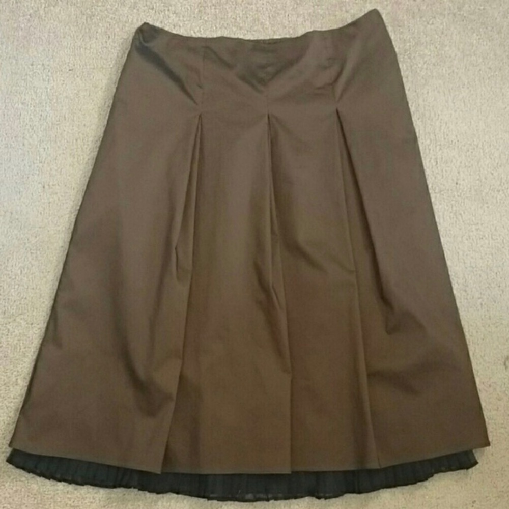 Lovely, Brown, Ruffle Trim Petticoat Skirt